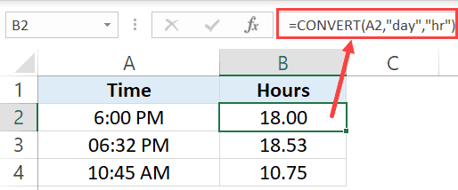 convert time to decimal hours excel