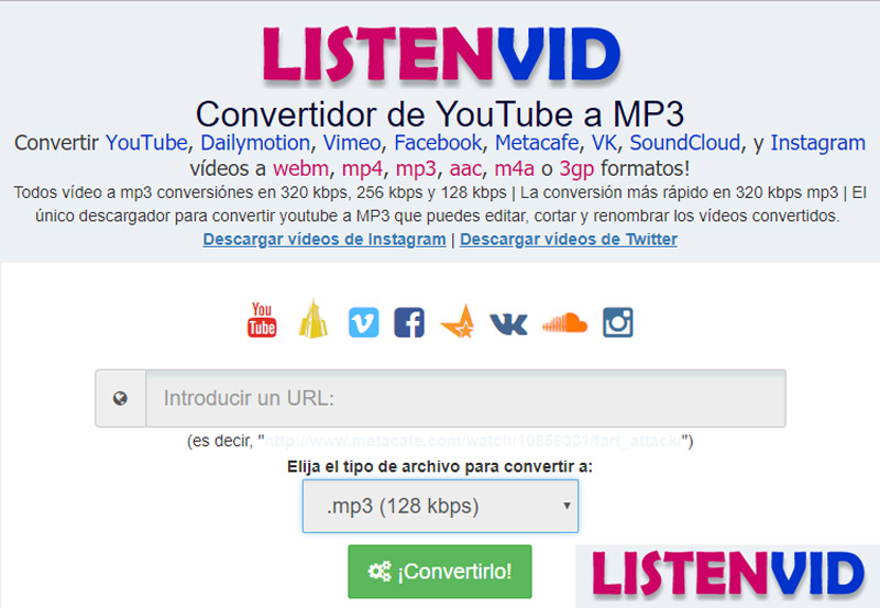 convertidor musica youtube mp3 listenvid