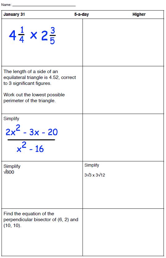 corbettmaths 5 a day