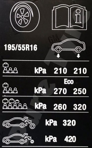 corsa d tyre pressure