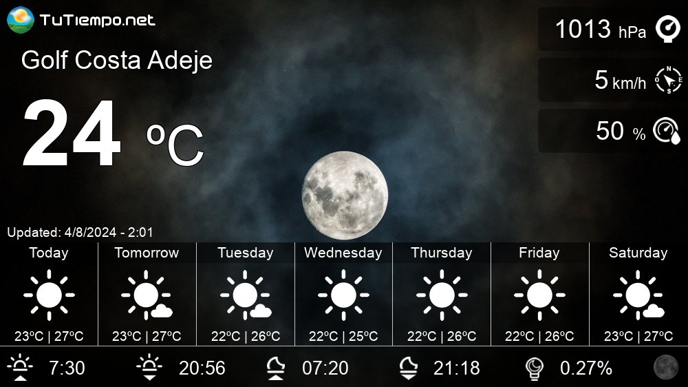 costa adeje 14 day weather forecast