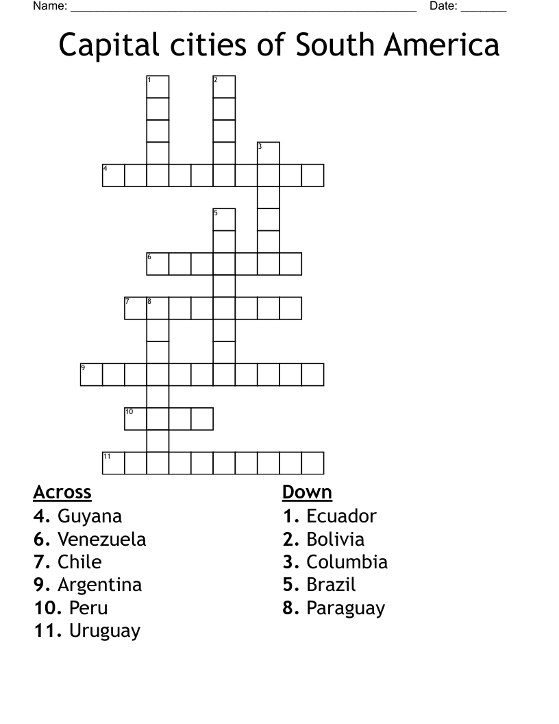 crossword clue american city