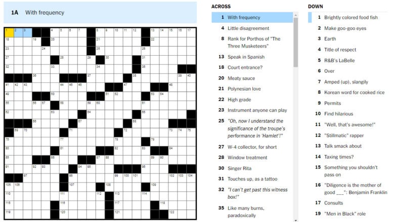 crossword clue stain