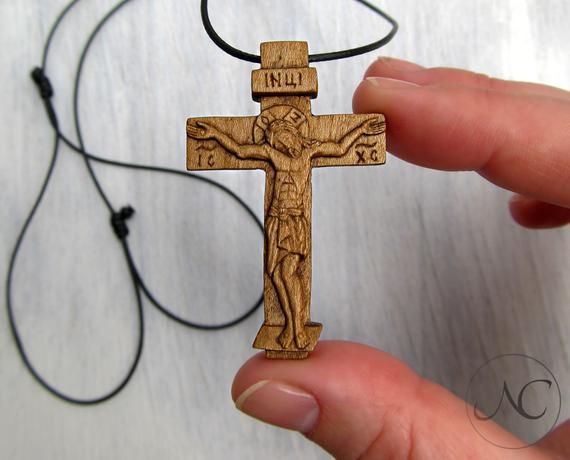 crucifix necklace wooden