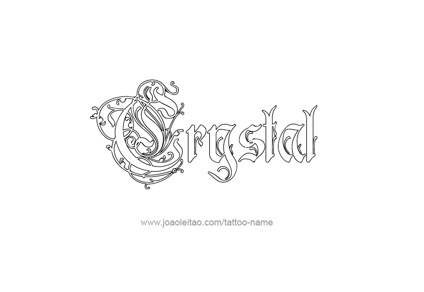 crystal name tattoo