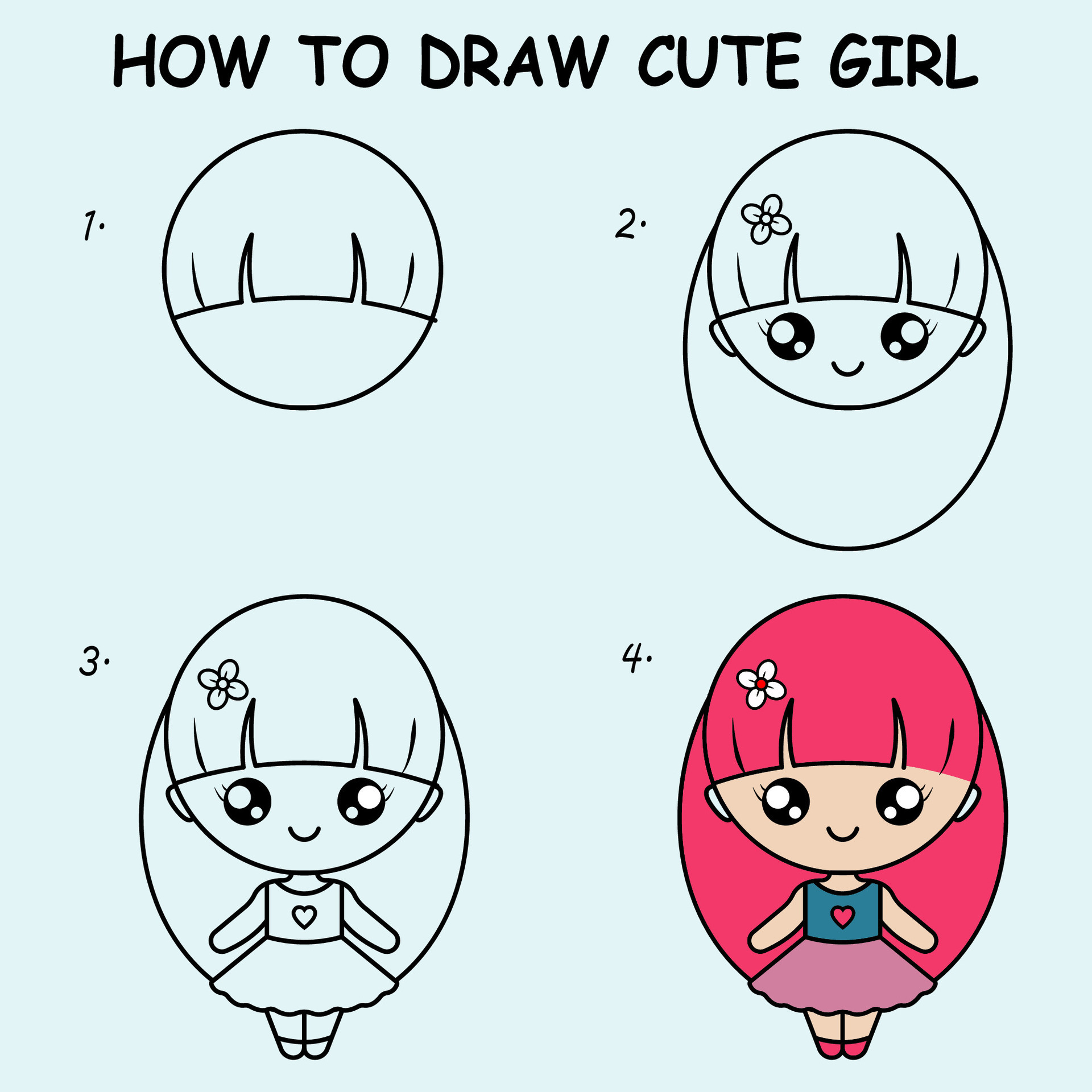 cute drawings steps