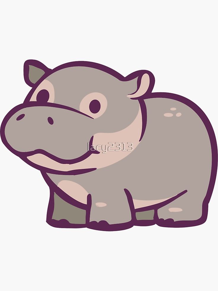 cute hippo drawing