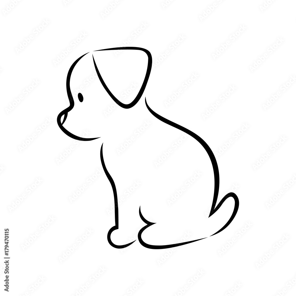 cute puppy silhouette