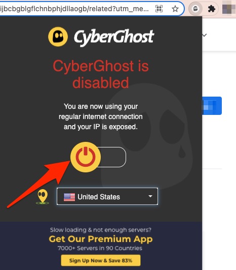 cyberghost chrome extension