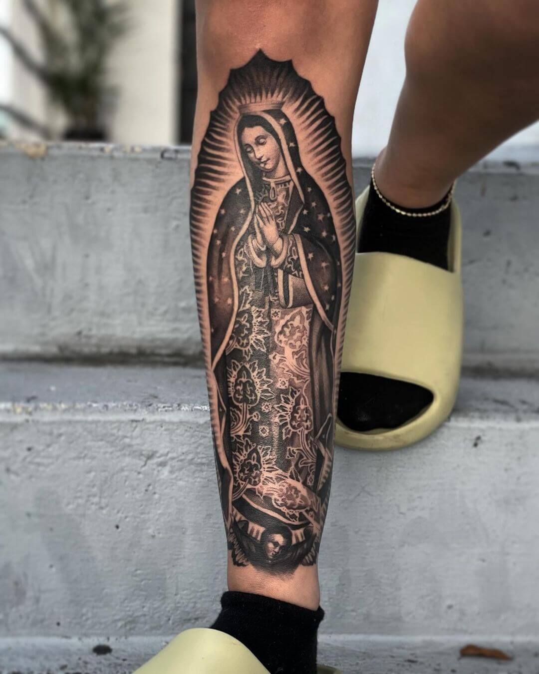 virgen de guadalupe tattoo arm