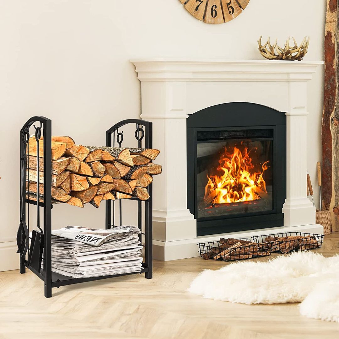 fireplace log holder insert