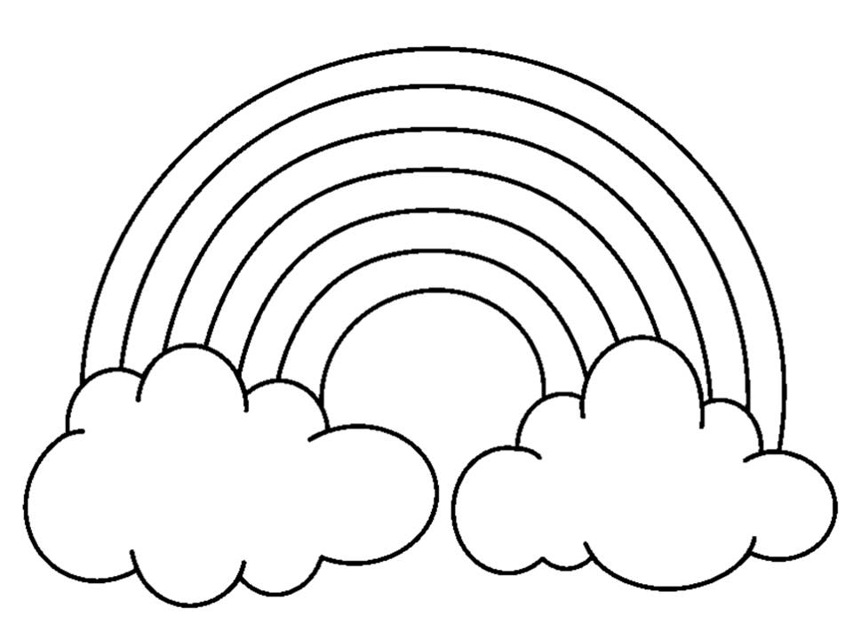 rainbow clipart black and white