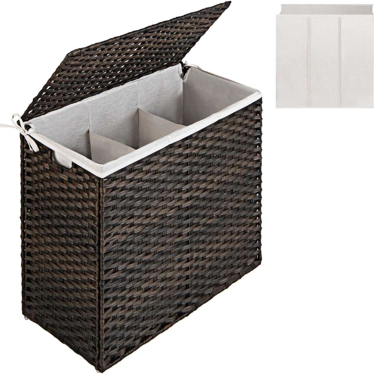 sectioned laundry basket