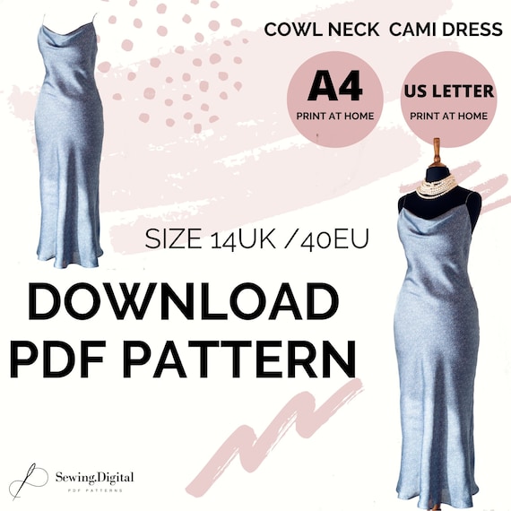 cowl neckline dress pattern