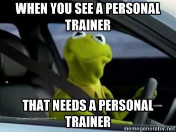 bad personal trainer meme