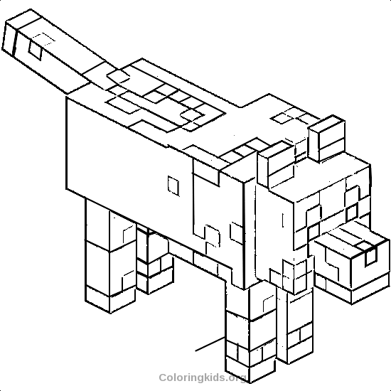 minecraft wolf colouring pages