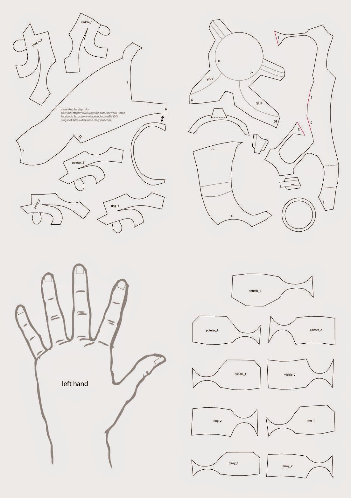 easy iron man hand template