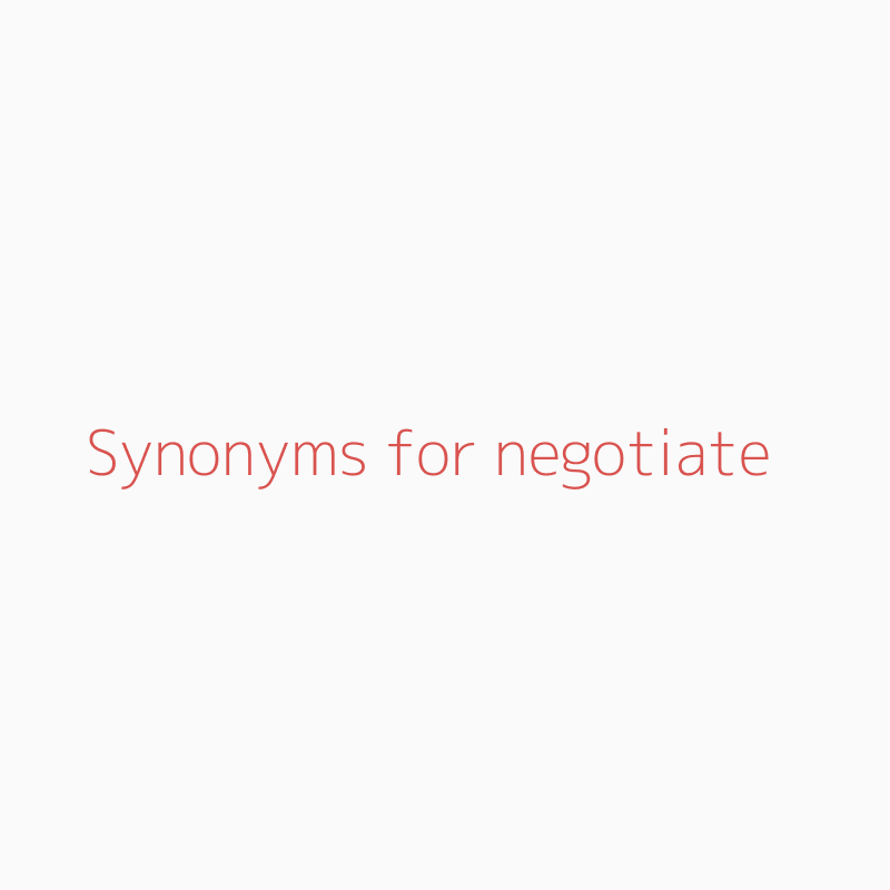 another word for negotiation