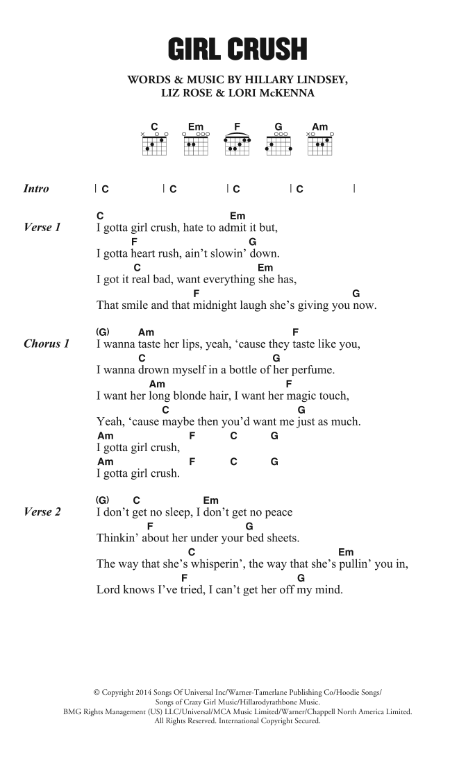 harry styles girl crush chords