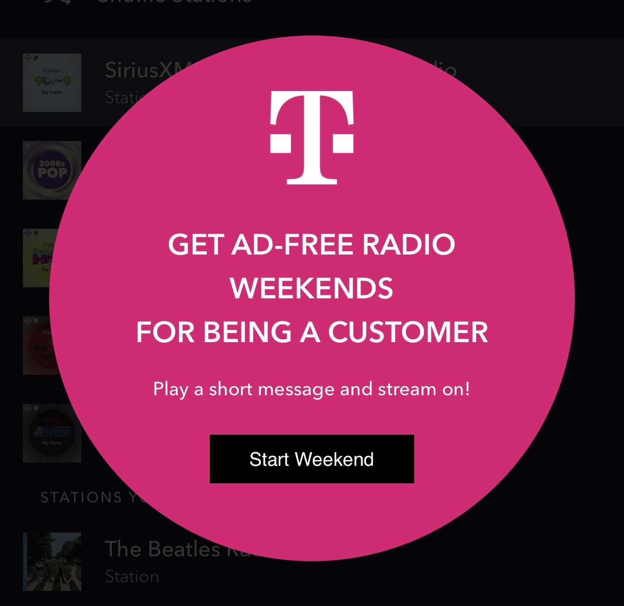 t-mobile ad-free pandora not working