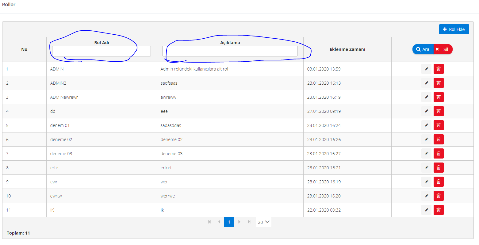 datatables filter