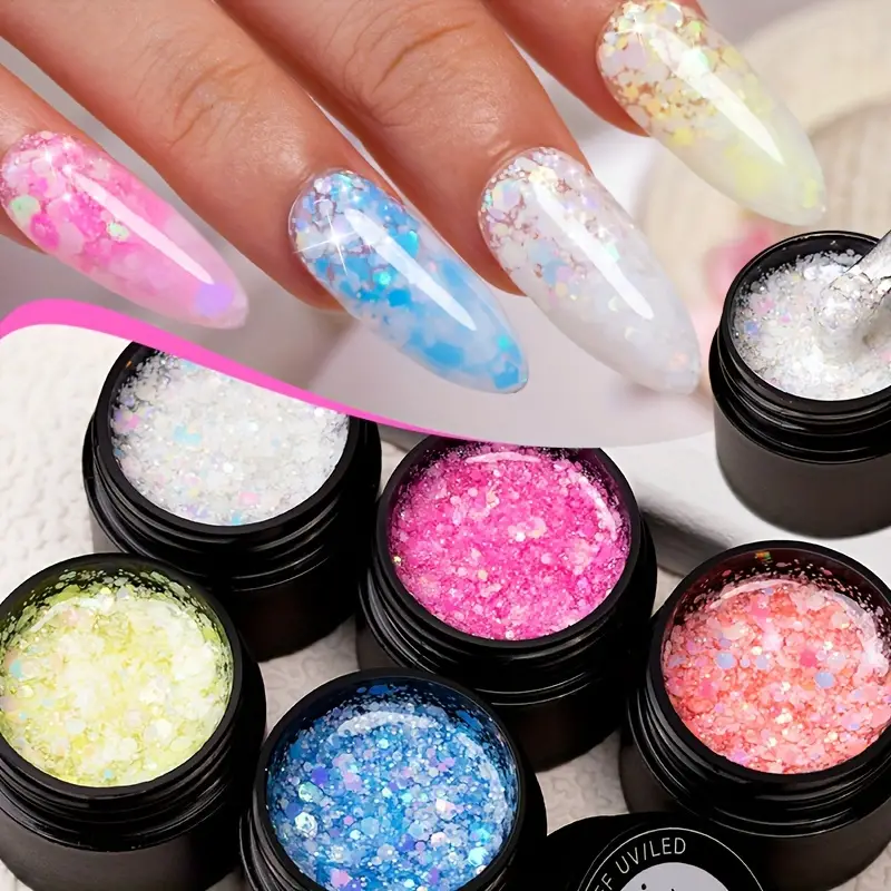 neon glitter nails