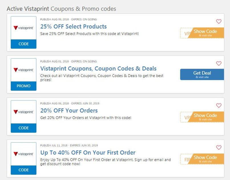 vistaprint code promo 50