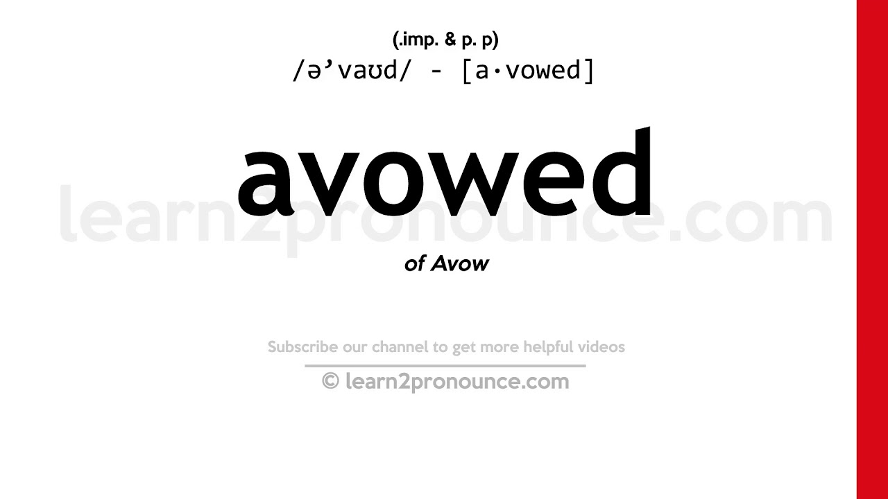 avowed meaning in english