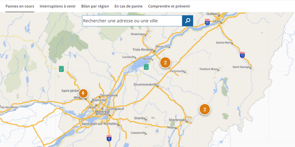 hydro quebec outage montreal