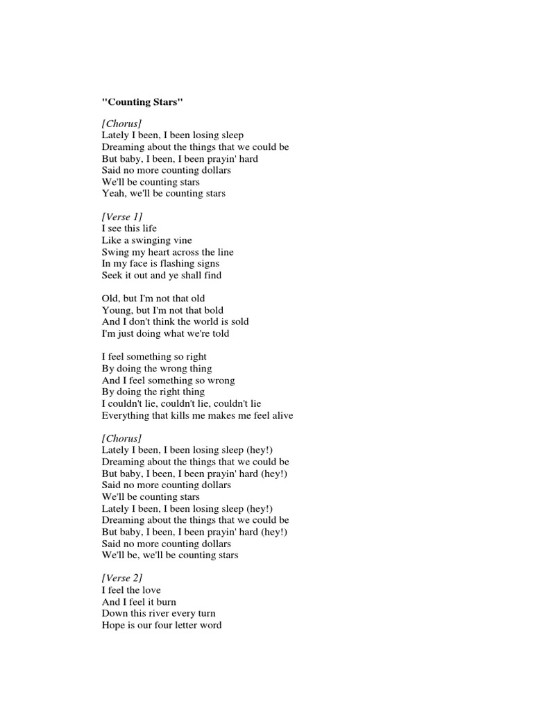 counting stars lyrics