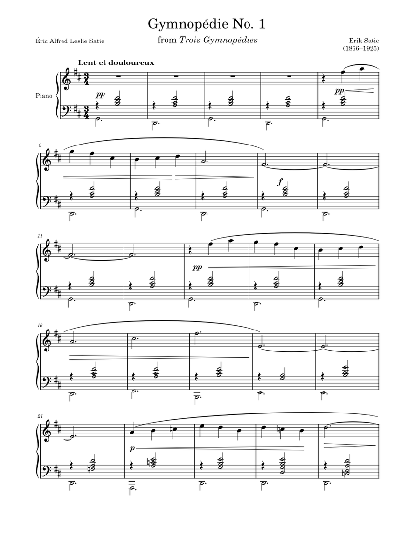 gymnopédie no. 1 by erik satie