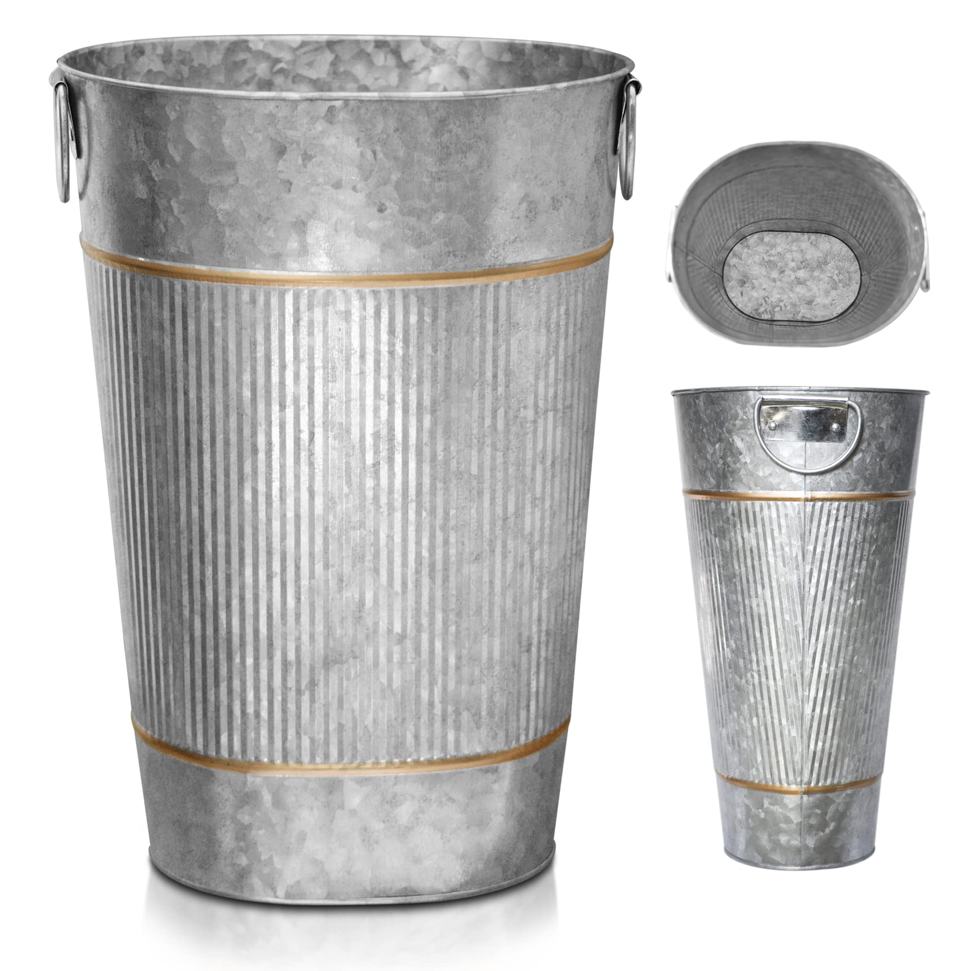 decorative metal garbage cans