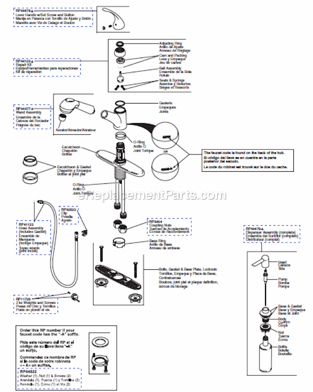 delta kitchen faucet parts