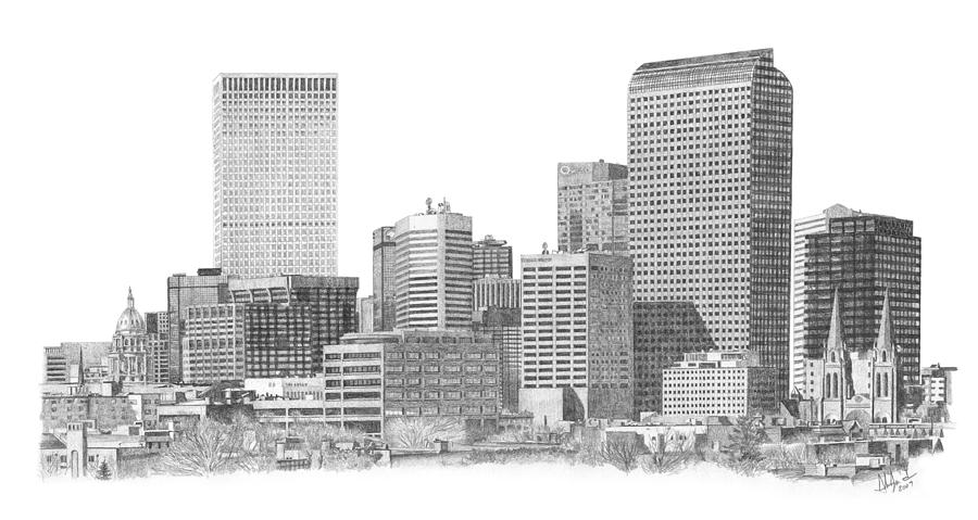 denver skyline drawing