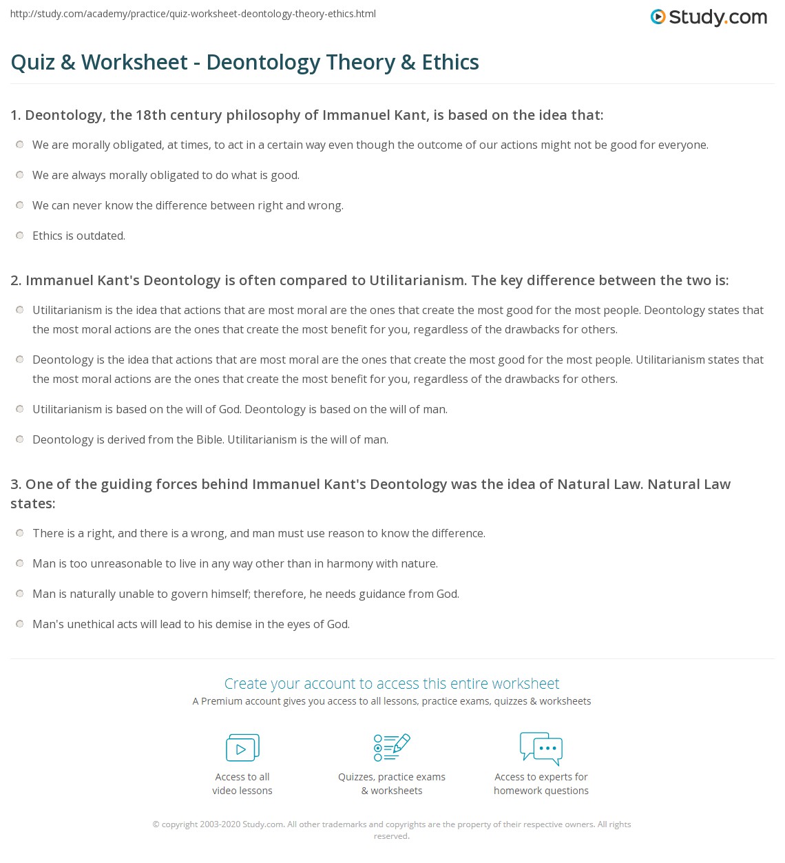 deontology quiz