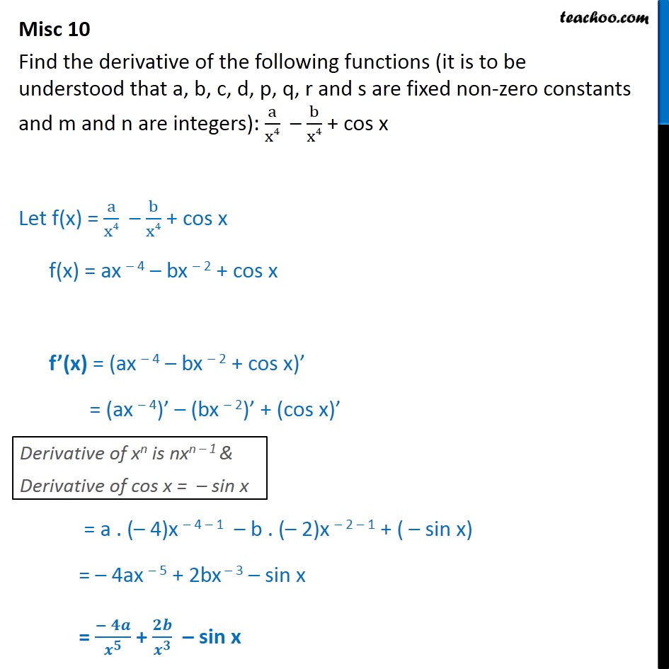 derivative x/4