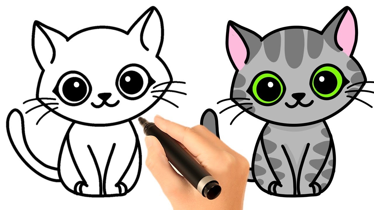 dessins chats faciles