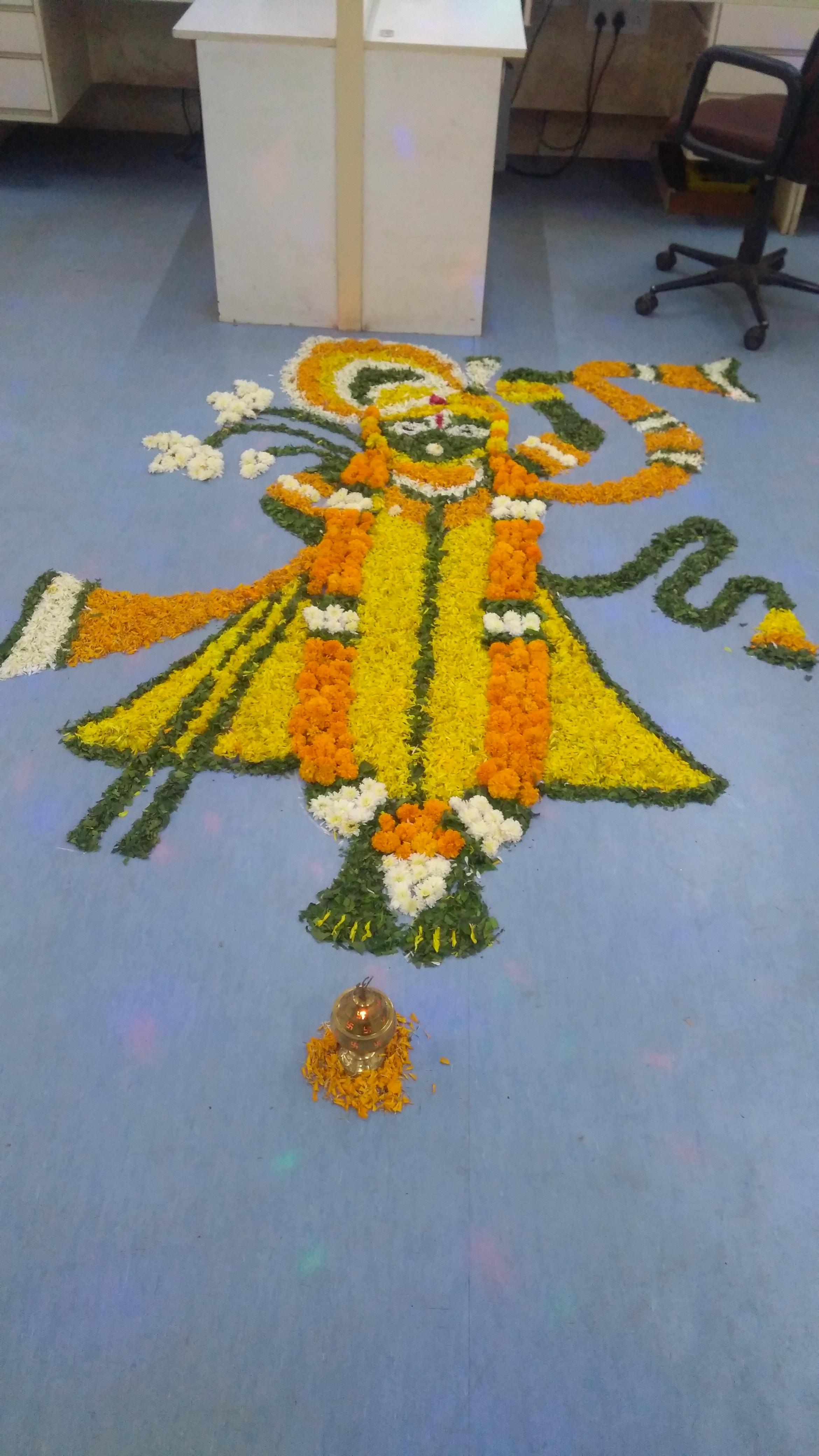krishna flower rangoli