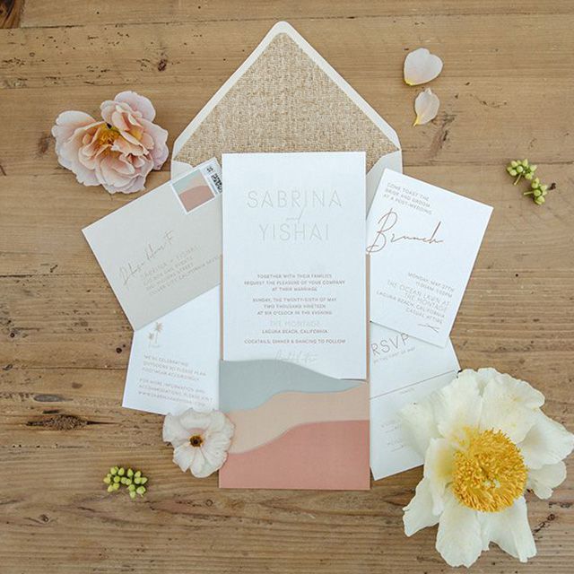 boho beach wedding invitations