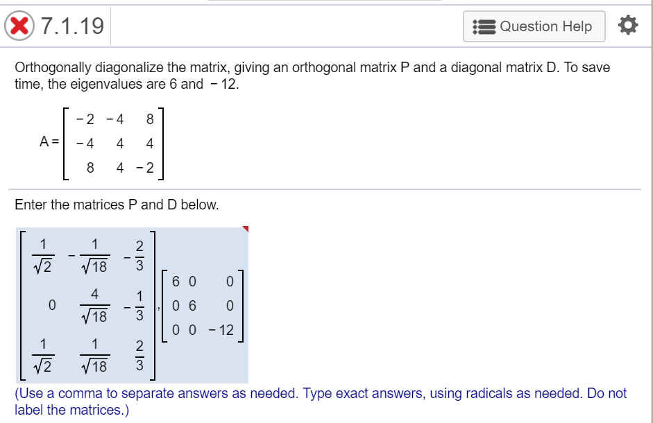 diagonalize calculator