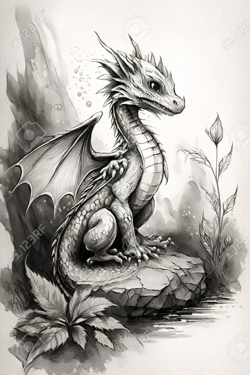 dibujo a lapiz dragon