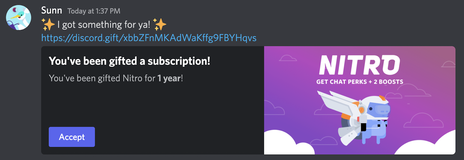 discord nitro accept