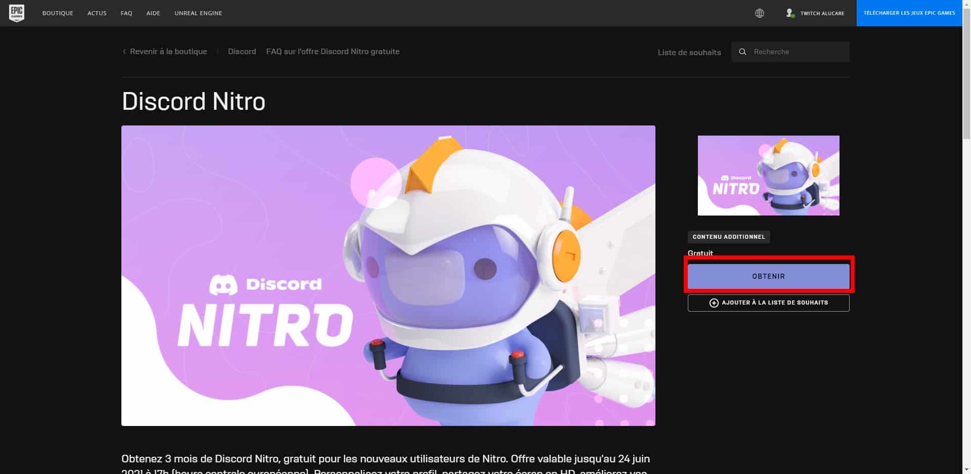 discord nitro gratis epic games