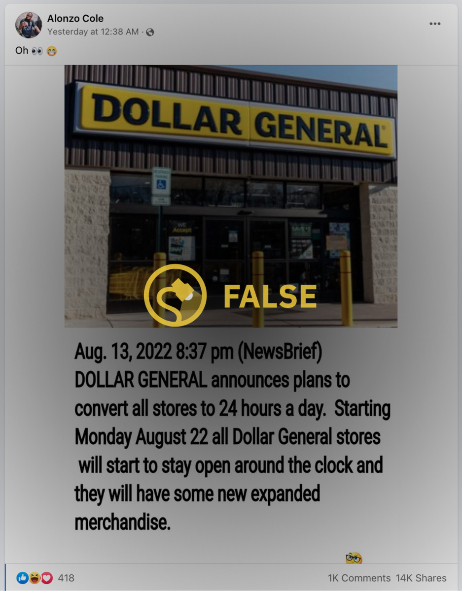 dollar general hours