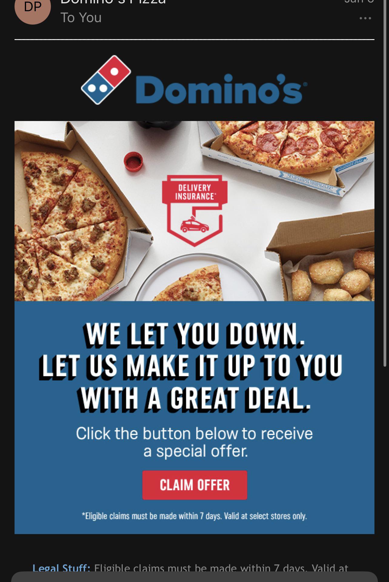 dominos delivered