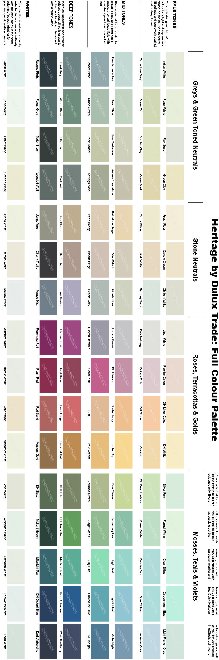 dulux paint chart