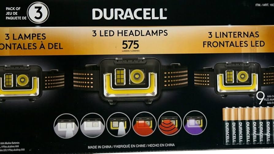 duracell headlamp 3 pack