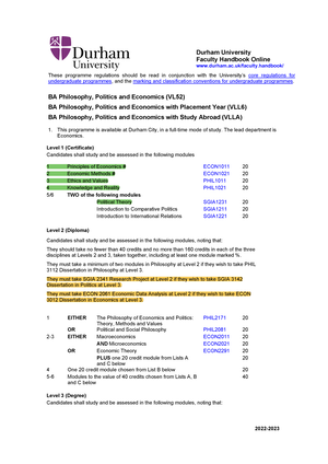 durham university module handbook