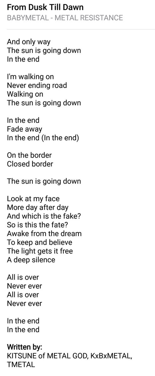 dusk till dawn lyric