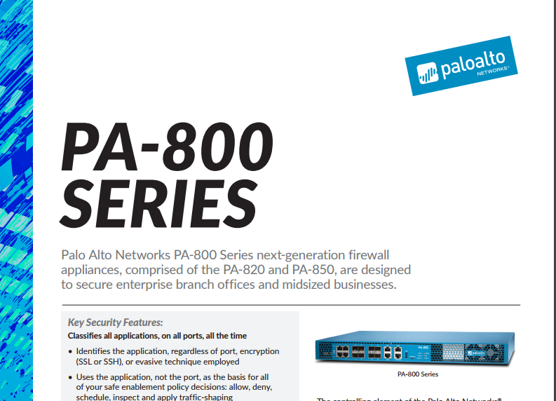 palo alto 800 datasheet